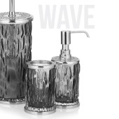 Стакан для зубных щеток 3503-180-540 цвет глянцевый хром, черное стекло, латунь высота 130 мм 