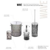 Стакан для зубных щеток 3503-180-540 цвет глянцевый хром, черное стекло, латунь высота 130 мм 