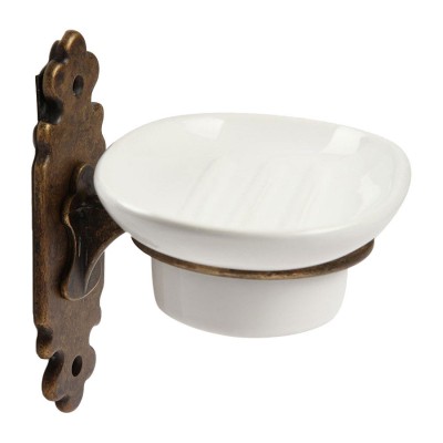 Держатель для мыла 131247 цвет старая бронза, белая керамика длина 150 мм 