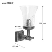 Светильник однорожковый 3502-72-003 цвет глянцевое золото, матовое стекло, кристаллы Swarovski, латунь