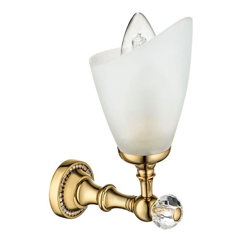 Светильник однорожковый 3502-71-003 цвет глянцевое золото, матовое стекло, кристаллы Swarovski, латунь