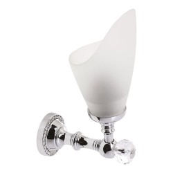 Светильник однорожковый 3502-71-005 цвет глянцевый хром, матовое стекло, кристаллы Swarovski, латунь