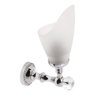 Светильник однорожковый 3502-71-005 цвет глянцевый хром, матовое стекло, кристаллы Swarovski, латунь