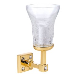 Светильник однорожковый 3502-72-003 цвет глянцевое золото, матовое стекло, кристаллы Swarovski, латунь