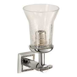 Светильник однорожковый 3502-75-005 цвет глянцевый хром, узорчатое стекло, кристаллы Swarovski, латунь