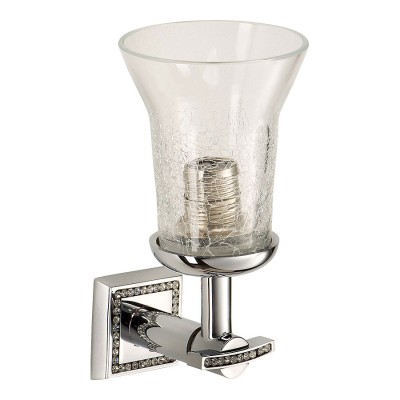 Светильник однорожковый 3502-75-005 цвет глянцевый хром, узорчатое стекло, кристаллы Swarovski, латунь