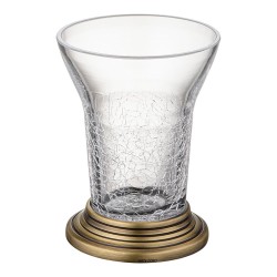 Стакан для зубных щеток 3503-12-013 цвет состаренная латунь, узорчатое стекло высота 130 мм