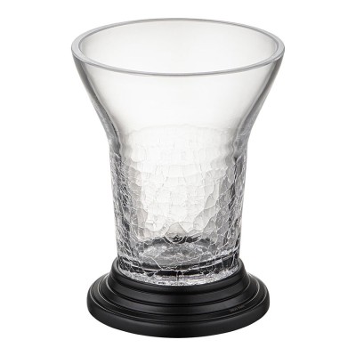 Стакан для зубных щеток 3503-12-090 цвет черный, узорчатое стекло, латунь высота 130 мм 