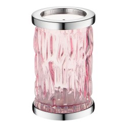 Стакан для зубных щеток 3503-180-518 цвет глянцевый хром, розовое стекло, латунь высота 130 мм 