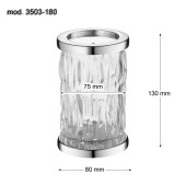 Стакан для зубных щеток 3503-180-540 цвет глянцевый хром, черное стекло, латунь высота 130 мм 