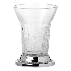 Стакан для зубных щеток 3503-75-005 цвет глянцевый хром, узорчатое стекло, кристаллы Swarovski, латунь высота 130 мм