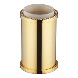 Стакан для зубных щеток 3503-78-003 цвет глянцевое золото, кристаллы Swarovski, стекло, латунь высота 130 мм 