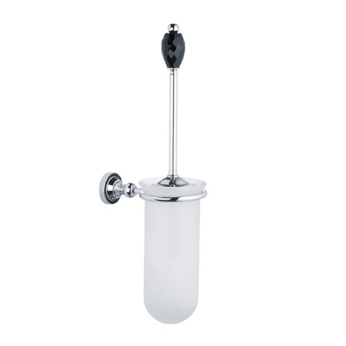 Ёршик 3504-71-520 цвет глянцевый хром, матовое стекло, черные кристаллы Swarovski, латунь 