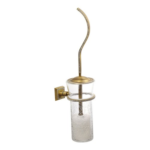 Ёршик 3504-75-013 цвет состаренная латунь, узорчатое стекло, кристаллы Swarovski 