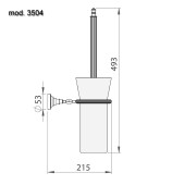Ёршик 3504-71-320-3 цвет глянцевое золото, матовое стекло, черные кристаллы Swarovski, латунь 
