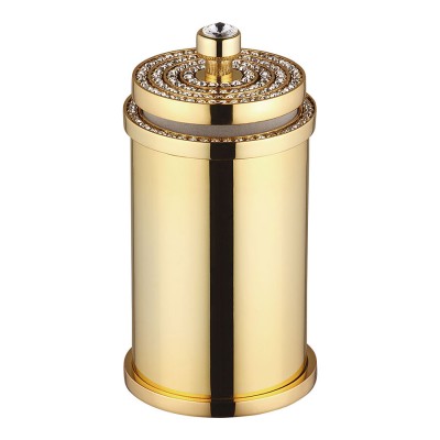 Стакан для ватных дисков 3505-78-003 цвет глянцевое золото, кристаллы Swarovski, латунь высота 160 мм Стакан для ватных дисков 3505-78-003 цвет глянцевое золото, кристаллы Swarovski, латунь высота 160 мм