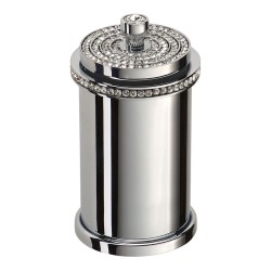 Стакан для ватных дисков 3505-78-005 цвет глянцевый хром, кристаллы Swarovski, латунь высота 160 мм