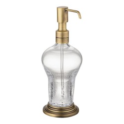 Дозатор для жидкого мыла 3507-12-013 цвет состаренная латунь, прозрачное стекло высота 205 мм