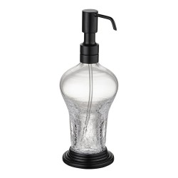 Дозатор для жидкого мыла 3507-12-090 цвет черный, прозрачное стекло, латунь высота 205 мм
