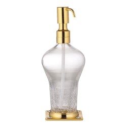 Дозатор для жидкого мыла 3507-72-003 цвет глянцевое золото, прозрачное стекло, кристаллы Swarovski, латунь высота 234 мм
