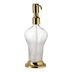 Дозатор для жидкого мыла 3507-75-003 цвет глянцевое золото, прозрачное стекло, кристаллы Swarovski, латунь высота 205 мм