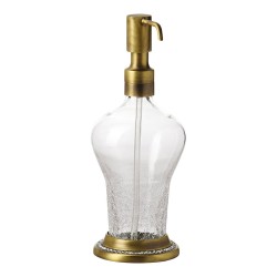 Дозатор для жидкого мыла 3507-75-013 цвет состаренная латунь, прозрачное стекло, кристаллы Swarovski высота 205 мм 