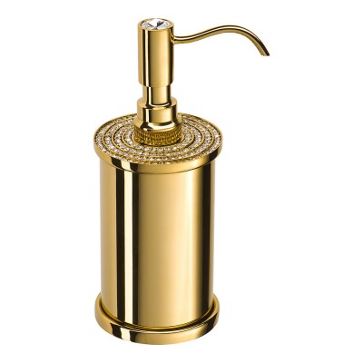 Дозатор для жидкого мыла 3507-78-003 цвет глянцевое золото, кристаллы Swarovski, латунь высота 205 мм