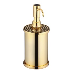 Дозатор для жидкого мыла 3507-78-320 цвет глянцевое золото, черные кристаллы Swarovski, латунь высота 205 мм