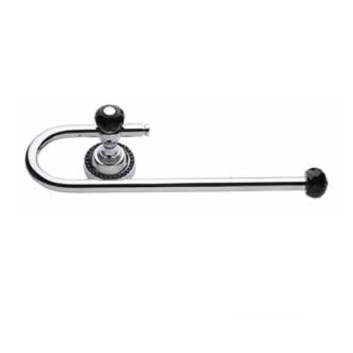 Держатель для полотенец 3508-71-520 цвет глянцевый хром, черные кристаллы Swarovski, латунь длина 286 мм 