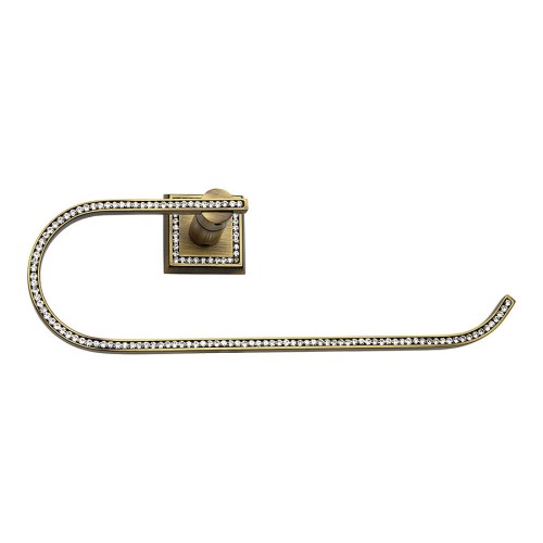 Держатель для полотенец 3508-75-013 цвет состаренная латунь, кристаллы Swarovski длина 286 мм
