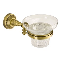 Держатель для мыла 3509-12-013 цвет состаренная латунь, прозрачное стекло длина 176 мм Держатель для мыла 3509-12-013 цвет состаренная латунь, прозрачное стекло длина 176 мм