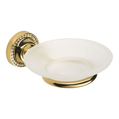 Держатель для мыла 3509-71-003 цвет глянцевое золото, стекло, кристаллы Swarovski диаметр 120 мм 