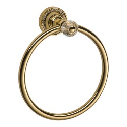 Держатель для полотенец круглый 3510-71-003 цвет глянцевое золото, кристаллы Swarovski, латунь диаметр 180 мм