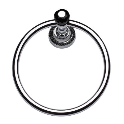 Держатель для полотенец круглый 3510-71-520 цвет глянцевый хром, черные кристаллы Swarovski, латунь диаметр 180 мм Держатель для полотенец круглый 3510-71-520 цвет глянцевый хром, черные кристаллы Swarovski, латунь диаметр 180 мм
