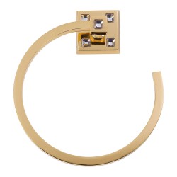 Держатель для полотенец круглый 3510-72-003 цвет глянцевое золото, кристаллы Swarovski, латунь диаметр 180 мм