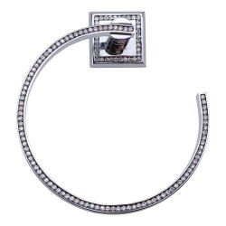 Держатель для полотенец круглый 3510-75-005 цвет глянцевый хром, кристаллы Swarovski, латунь диаметр 180 мм