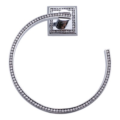 Держатель для полотенец круглый 3510-75-005 цвет глянцевый хром, кристаллы Swarovski, латунь диаметр 180 мм