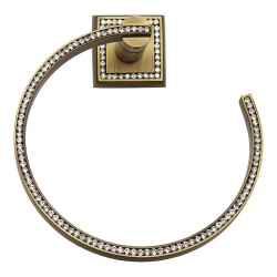 Держатель для полотенец круглый 3510-75-013 цвет состаренная латунь, кристаллы Swarovski, латунь диаметр 180 мм