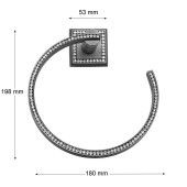 Держатель для полотенец круглый 3510-75-013 цвет состаренная латунь, кристаллы Swarovski, латунь диаметр 180 мм