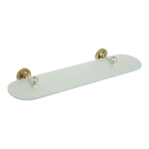 Полка для ванной 3511-71-003 цвет глянцевое золото, матовое стекло, кристаллы Swarovski, латунь