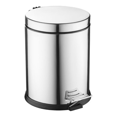 Ведро с крышкой и педалью 35122-3-005-3 цвет глянцевый хром, латунь