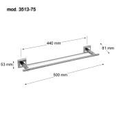 Держатель для полотенец 3513-75-005 цвет глянцевый хром, кристаллы Swarovski, латунь длина 500 мм 