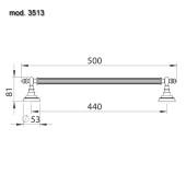 Держатель для полотенец 3513-12-090 цвет черный, латунь длина 500 мм