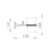Стакан для зубных щеток настенный 3515-12-013 цвет состаренная латунь, прозрачное стекло 