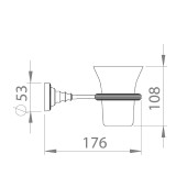 Стакан для зубных щеток настенный 3515-75-013 цвет состаренная латунь, узорчатое стекло, кристаллы Swarovski, латунь высота 108 мм 