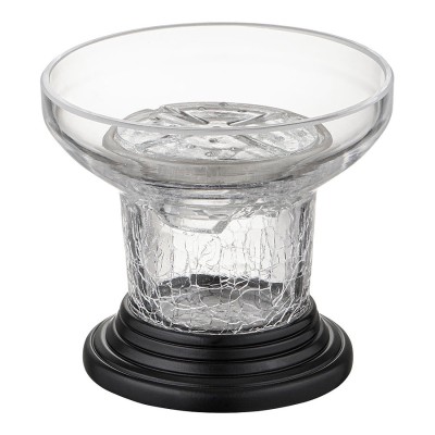 Держатель для мыла 3516-12-090 цвет черный, прозрачное стекло, латунь, диаметр 120 мм