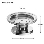 Держатель для мыла 3516-78-005 цвет глянцевый хром, кристаллы Swarovski, латунь диаметр 120 мм Держатель для мыла 3516-78-005 цвет глянцевый хром, кристаллы Swarovski, латунь диаметр 120 мм