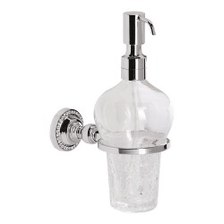 Дозатор для жидкого мыла настенный 3517-71-005 цвет глянцевый хром, стекло, кристаллы Swarovski, латунь высота 234 мм