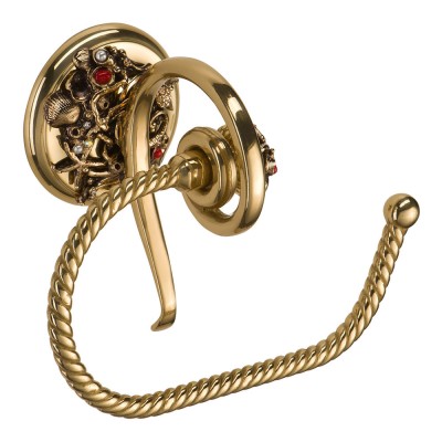 Держатель для туалетной бумаги PV1613/L цвет глянцевая латунь, кристаллы