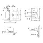 Петля для стеклянной или деревянной двери EASY 15.04.106-0 цвет черный длина 50 мм 